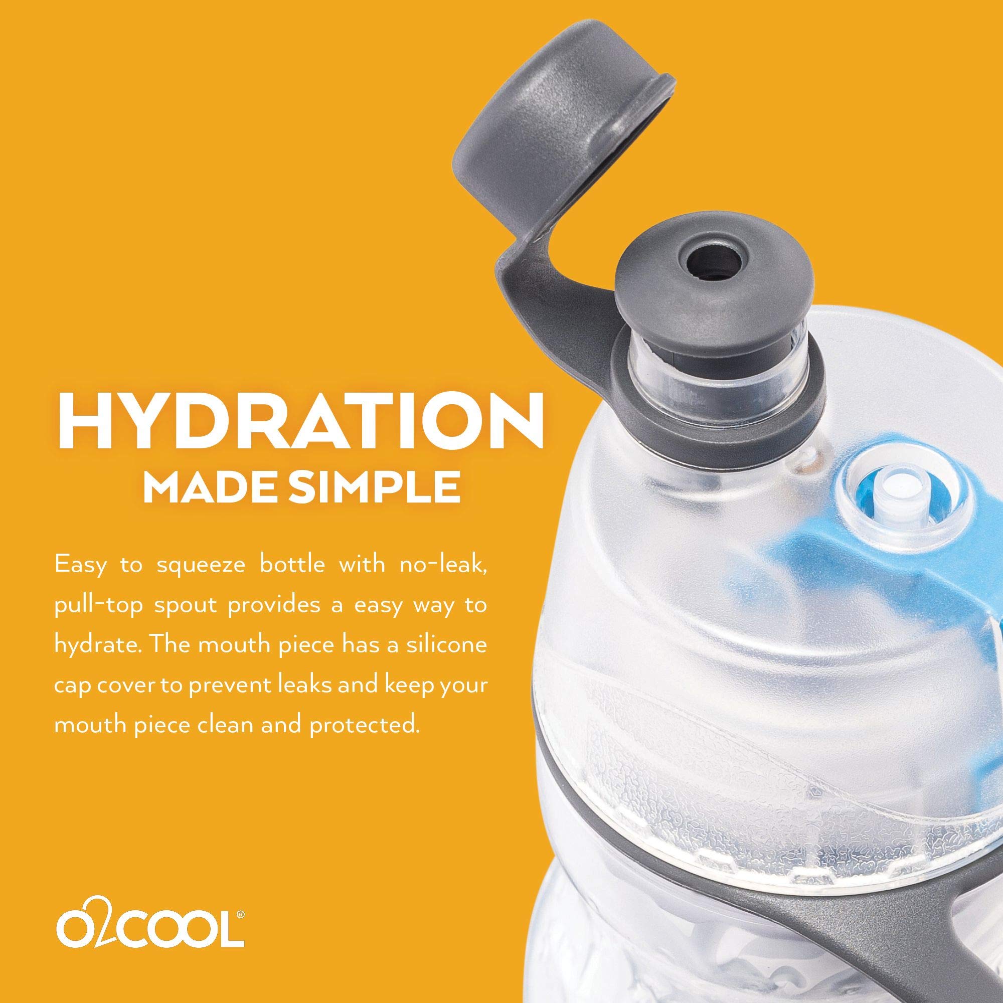 O2Cool Mist 'N Sip Misting Water Bottle 2-In-1 Mist And Sip Function With No Leak Pull Top Spout Sports Water Bottle Reusable Wa